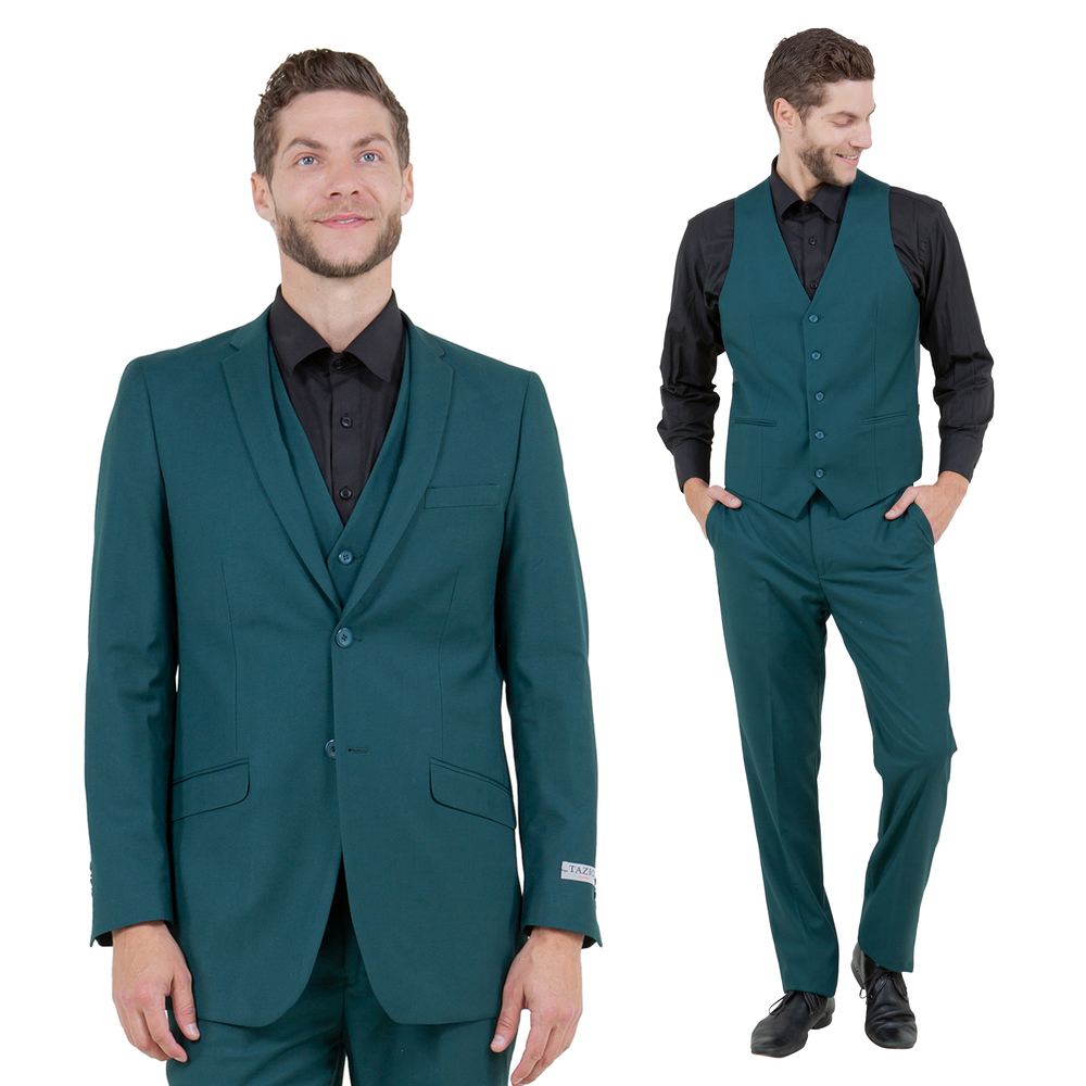 Slim Fit 3pc Mens Suit Set by Tazzio, Tidepool